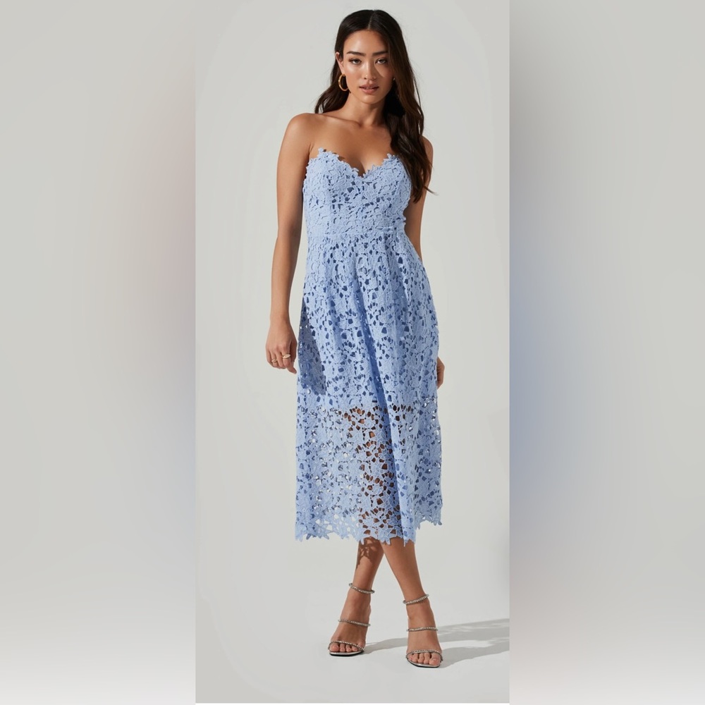 Anaya Strapless Lace Midi Dress | Size S